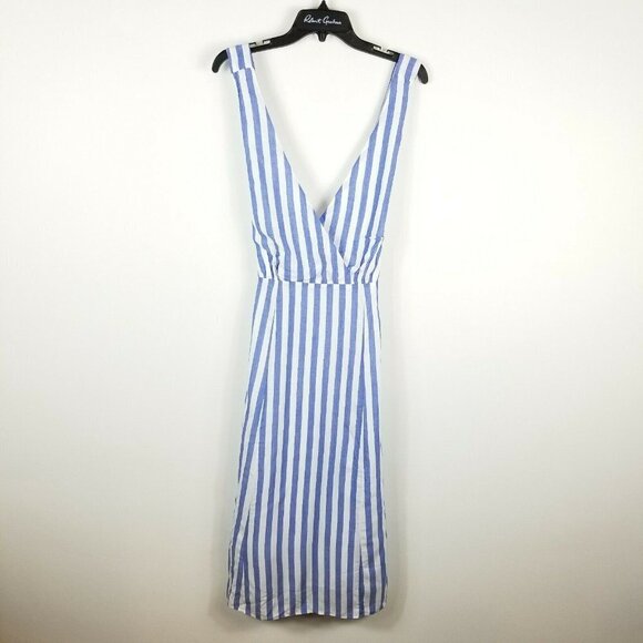 Stelen Womens Blue White Striped Sleeveless Dress - Picture 3 of 5